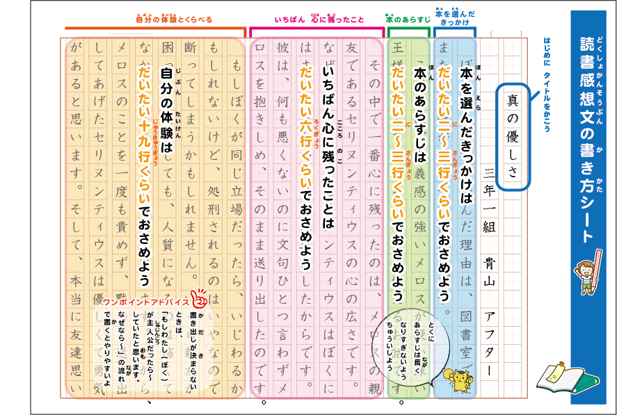 小学部 7 23実施 原稿用紙の使い方 読書感想文の書き方講習の解説 表参道青山教育研究所